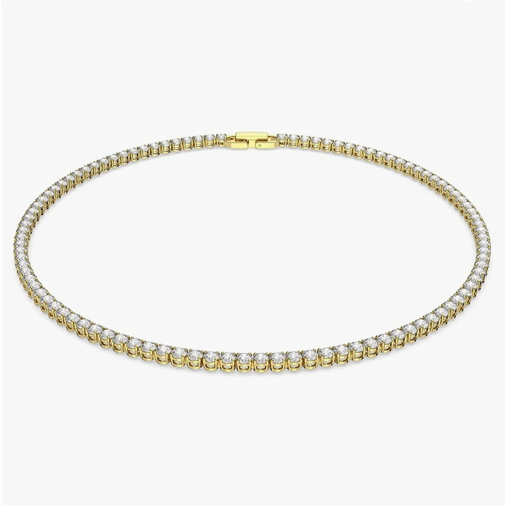 2.2mm gold plated tennis necklace